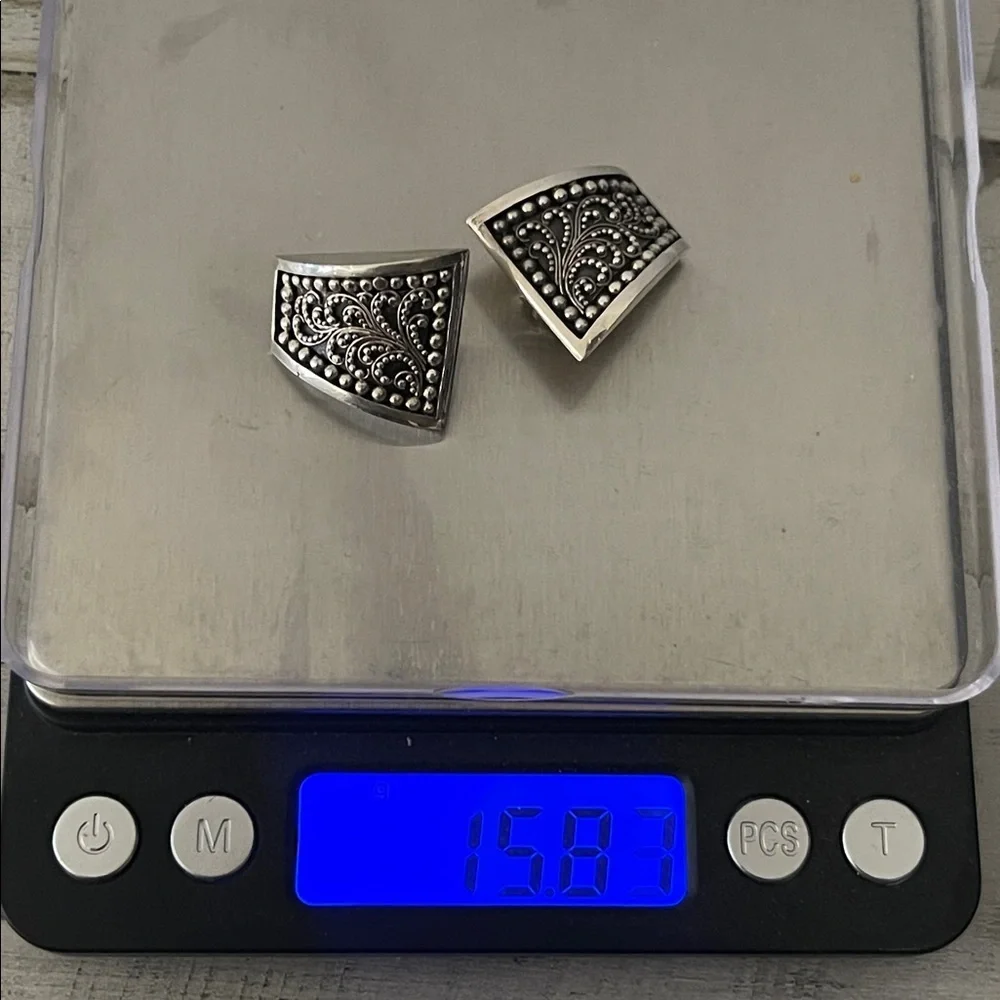 Lois Hill Sterling Silver Bali Scroll Clip Earrings